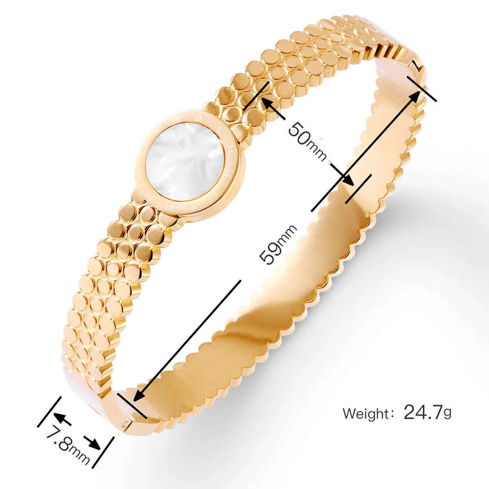 Cross-Border Wholesale Gold-Plated 18K Gold High-End Women's Non-Fading Jewelry Watch Stainless Titanium Steel Bracelet