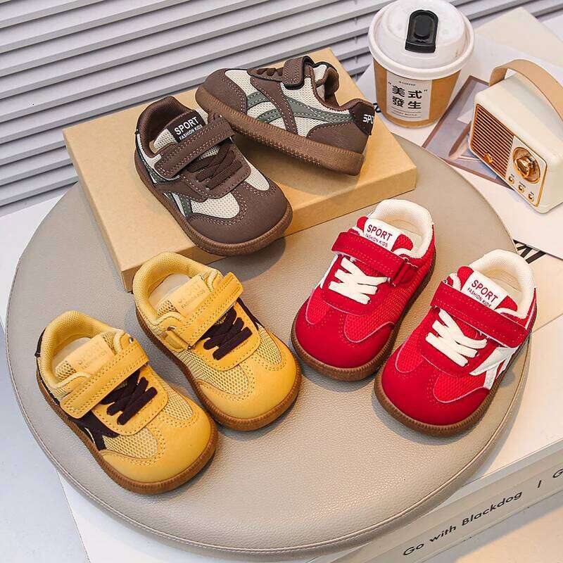 Children's Sneakers Size 18-29 Khaki Breathable Boys and Girls Single Spring Autumn Yellow Soft Kids De Training Shoes Y260128
