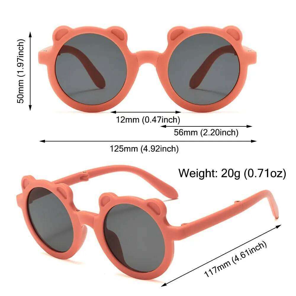 Cute Foldable Children's Sunglasses Protection Boys Girls Shades Bear Sun Glasses for Outdoor Play H260130