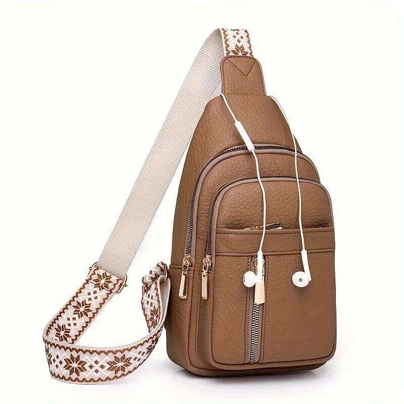 Fashion Women's Leather Casual Chest Versatile Shoulder Bag For Women Travel
