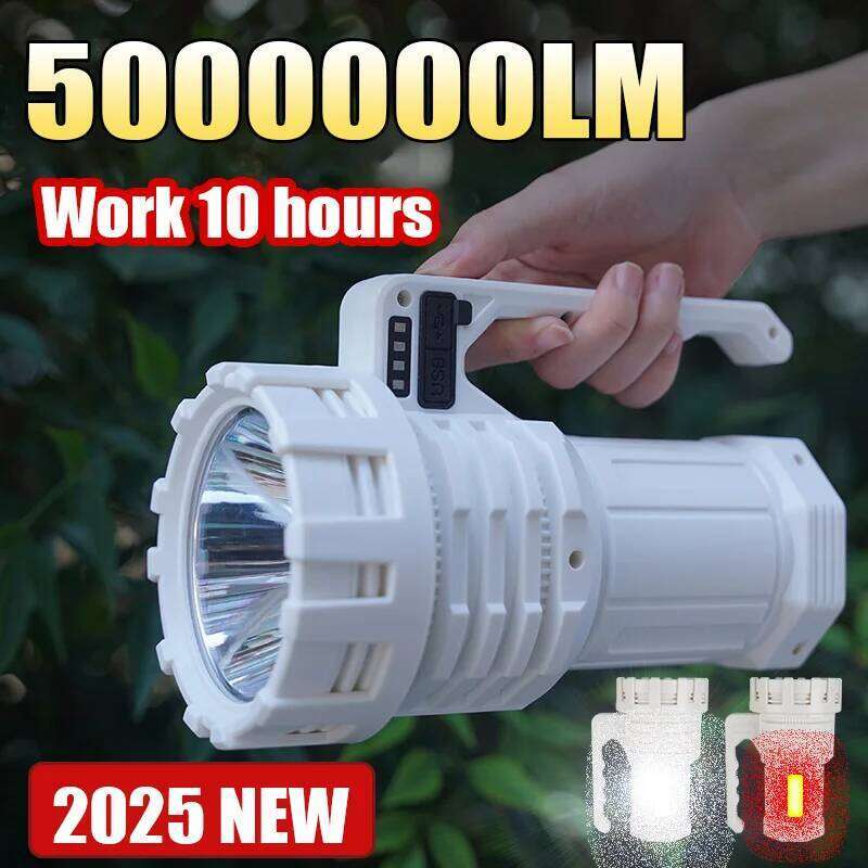 2025 NEW 5000000LM Most Powerful Flashlights Rechargeable LED Torch Outdoor Emergency Camping Hiking Portable Lantern With COB H260131