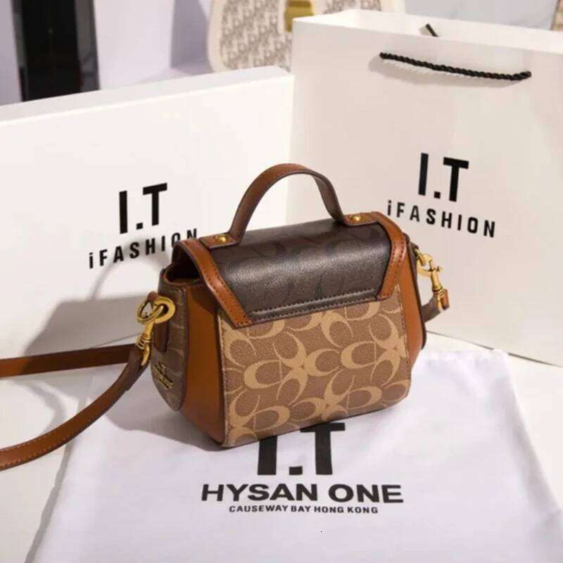 2025 New minimalist and fashionable small handbag, women's bag with contrasting colors, designer's high-end single shoulder cros