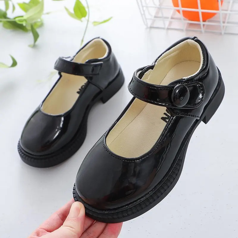 Girls Leather Shoes for Wedding Party Black White School Shoes Children Dress Shoes Princess Sweet Kids Mary Janes Classic 26-36 260124