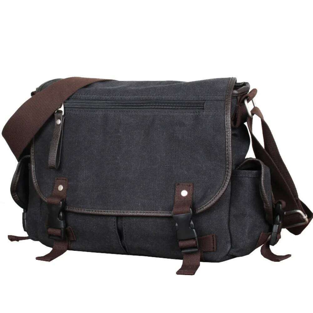 Classic Men Shoulder New Canvas Messenger Outdoor Leisure Travel Multi Pockets Satchel Handbags Men's Designer Bag