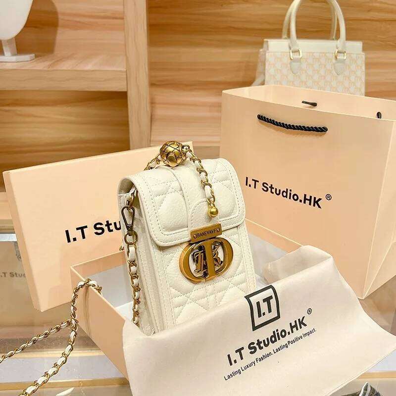 Women's handbag 2024 new high-end light luxury designer mini chain mobile phone women's shoulder crossbody bag