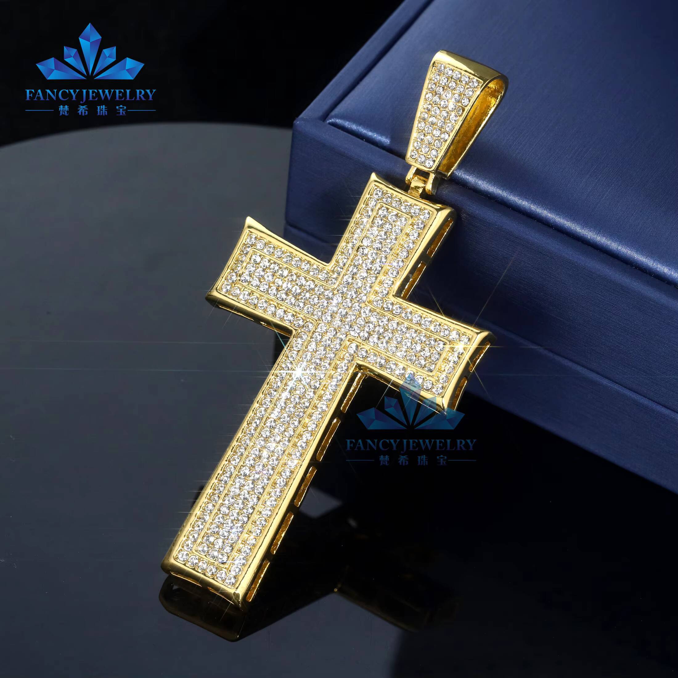 2026 Unique Unisex High Quality 925 Silver Gold Plated Cross Pendant Trendy Fine Pendants Charms for Men Women Moissanite Gift