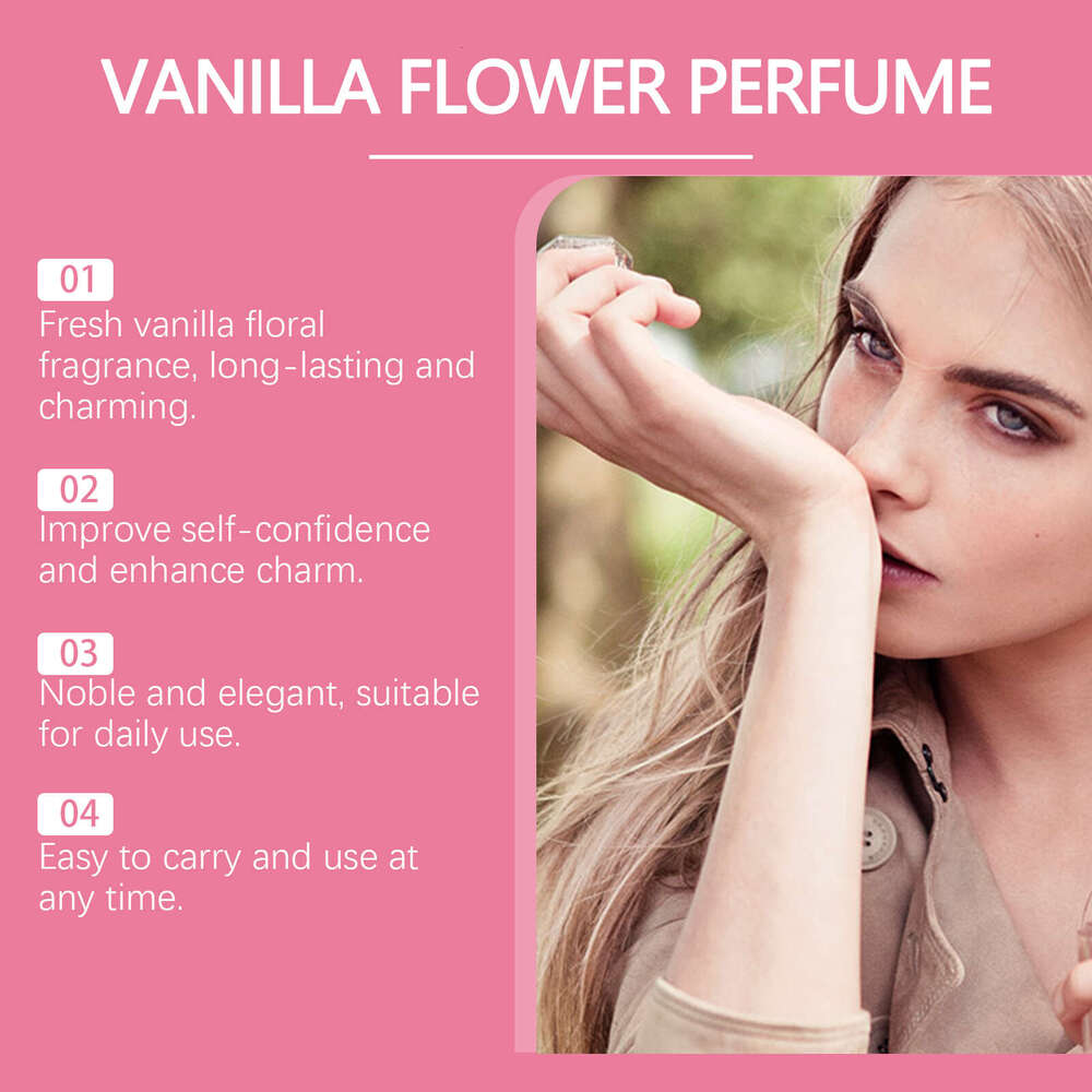 Roxelis Vanilla Flower Eau de Toilette Daily Commute Date Natural Delicate Charm Fresh Fragrance Long-lasting Scent S260131