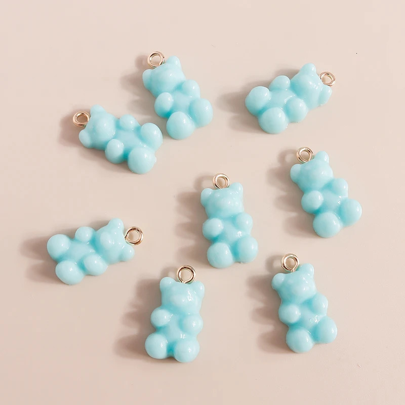 30pcs 11x20mm Cute Candy Colors Resin Bear Charms for Making Earrings Pendants Necklaces Bracelets DIY Crafts Jewelry Findings 260124