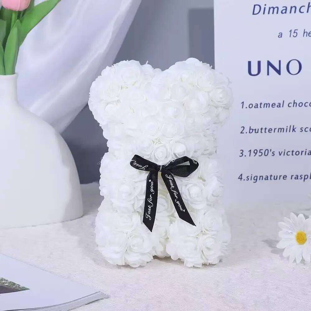 1pc Artificial Rose Bear Flower a Gift for Women Christmas Valentine's Day Birthday Anniversary Y260131