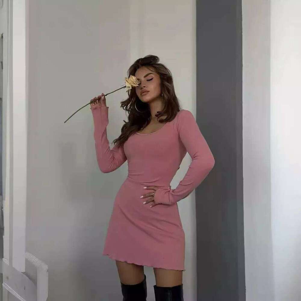 Sexy Slim Mini For Women Lace Up Knitting Dress Long Sleeve Hip-covering Autumn Winter Fashion Gown Dresses Lady Vestidos XJ260131