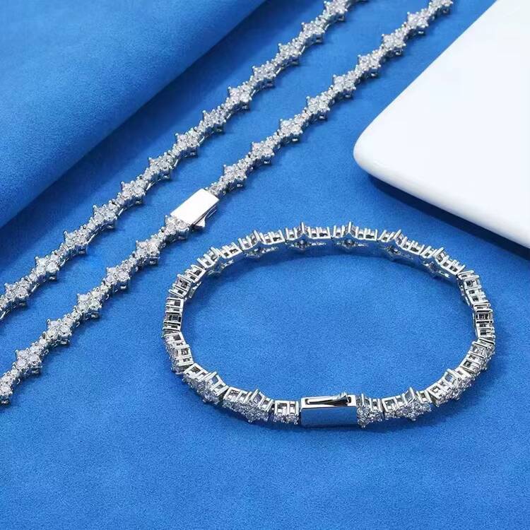 925 Sterling Silver Iced Out Infinity Cross Link Bracelet With VVS Moissanite Diamond Hip Hop Style
