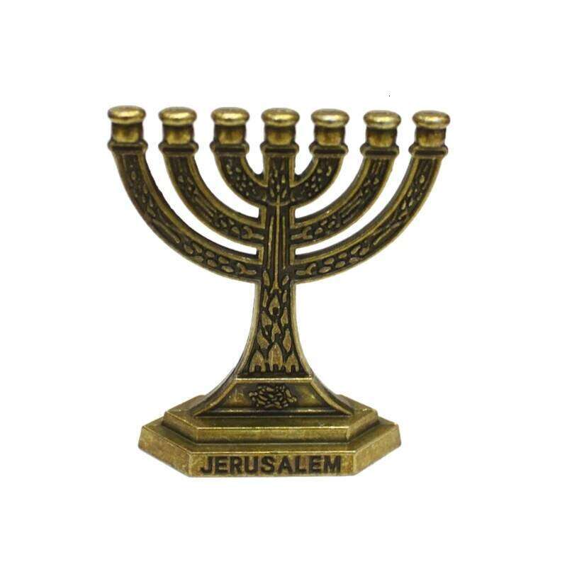 12 Tribes of Israel Menorah Jewish 7 Branch Holder Jerusalem Temple Candlestick Religious Candelabra for Church 87HA Y260131