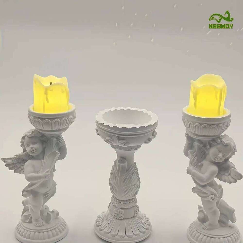 Ins Resin Roman Column Ornament Little Angel European American Style Decoration Statue Candle Holder Birthday Gift Y260131