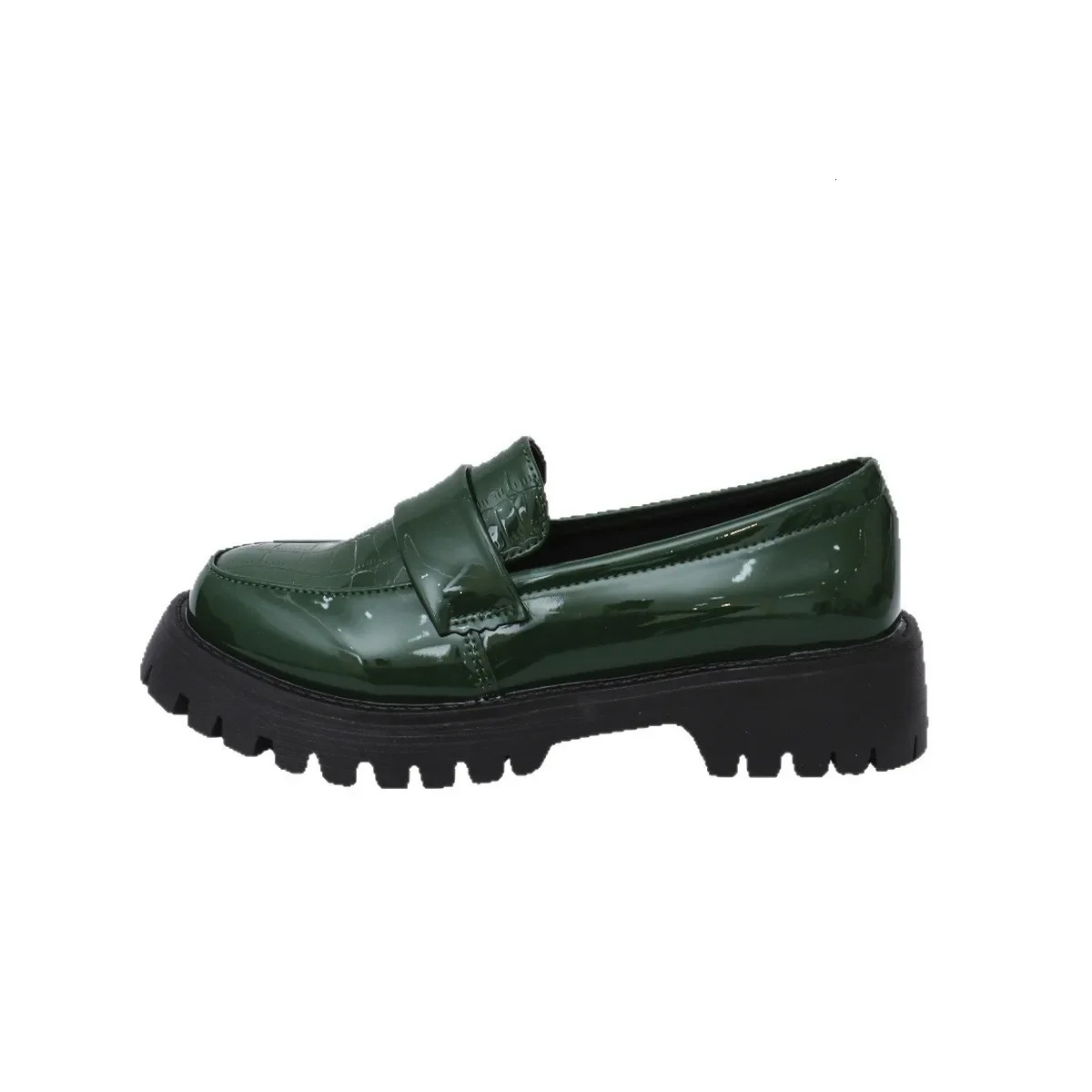 Womens Comfortable Casual SlipOn Loafers Thick Bottom Flat Shoes round Toe Rubber Sole Winter Solid Color Adult Footwear 260126