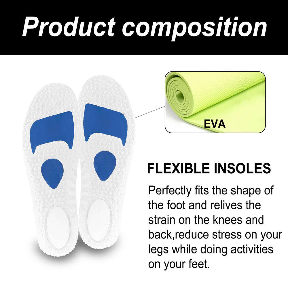 Houkea Soft Comfortable Elastic Outdoor Sports Running Wear-resistant Non-slip Care Insoles S260131