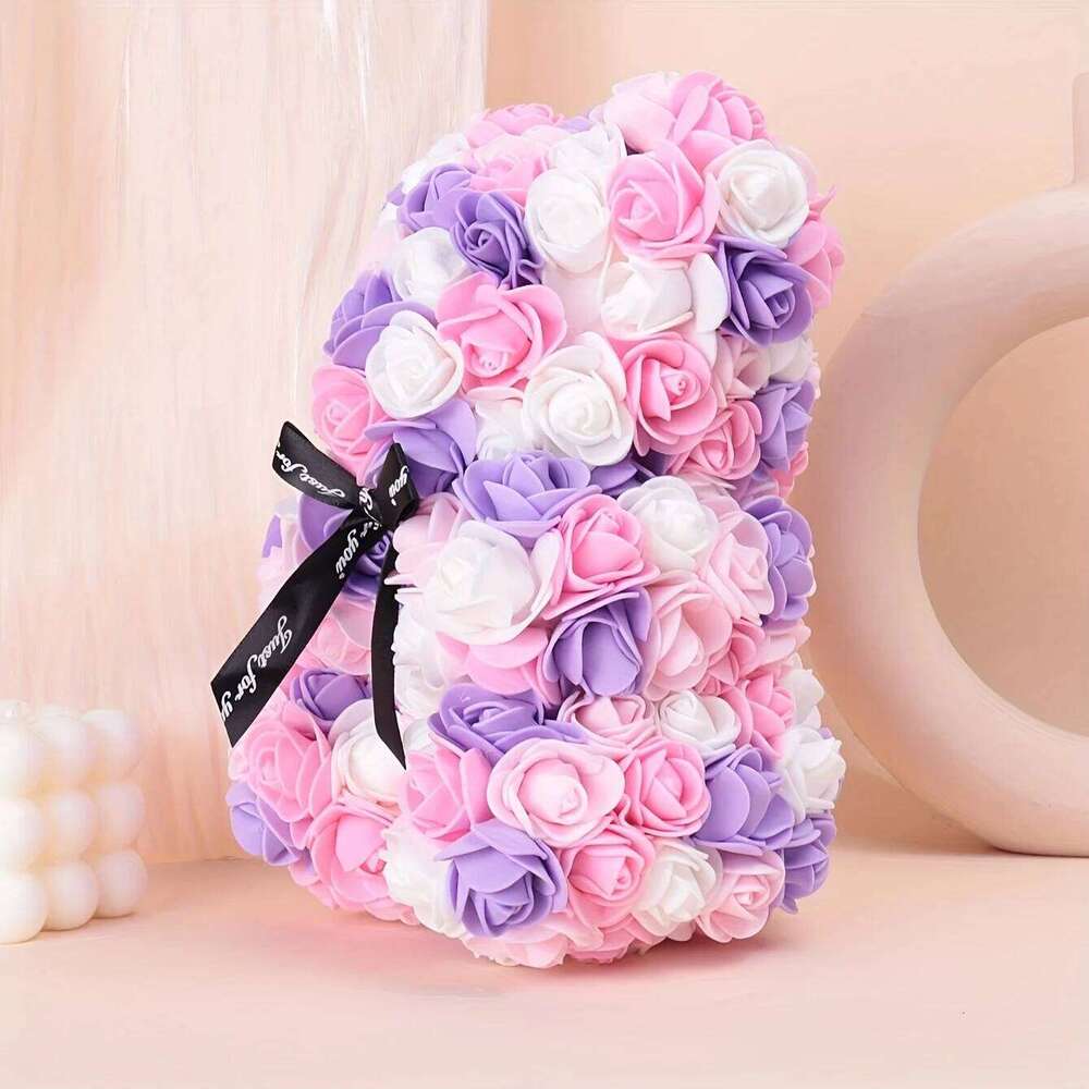 1 Multicoloured Realistic Foam Rose Flower Bear Christmas/Valentine's Day/Mother's Day/Anniversary/Wedding Gift Y260131