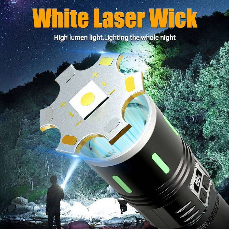 Multifunctional High Power LED Flashlight USB Rechargeable Tactical Light Built-in Battery Outdoor Camping Zoom Handheld Torch H260131