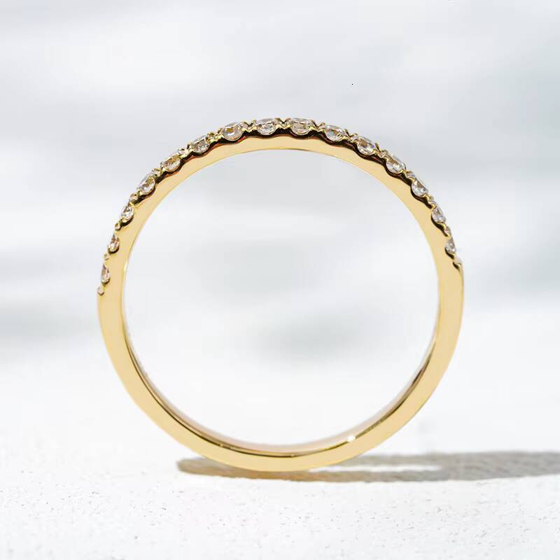 Wholesale Round Diamond Eternity Band Ring 18K Solid Gold CTW 03CT Wedding Band Ring