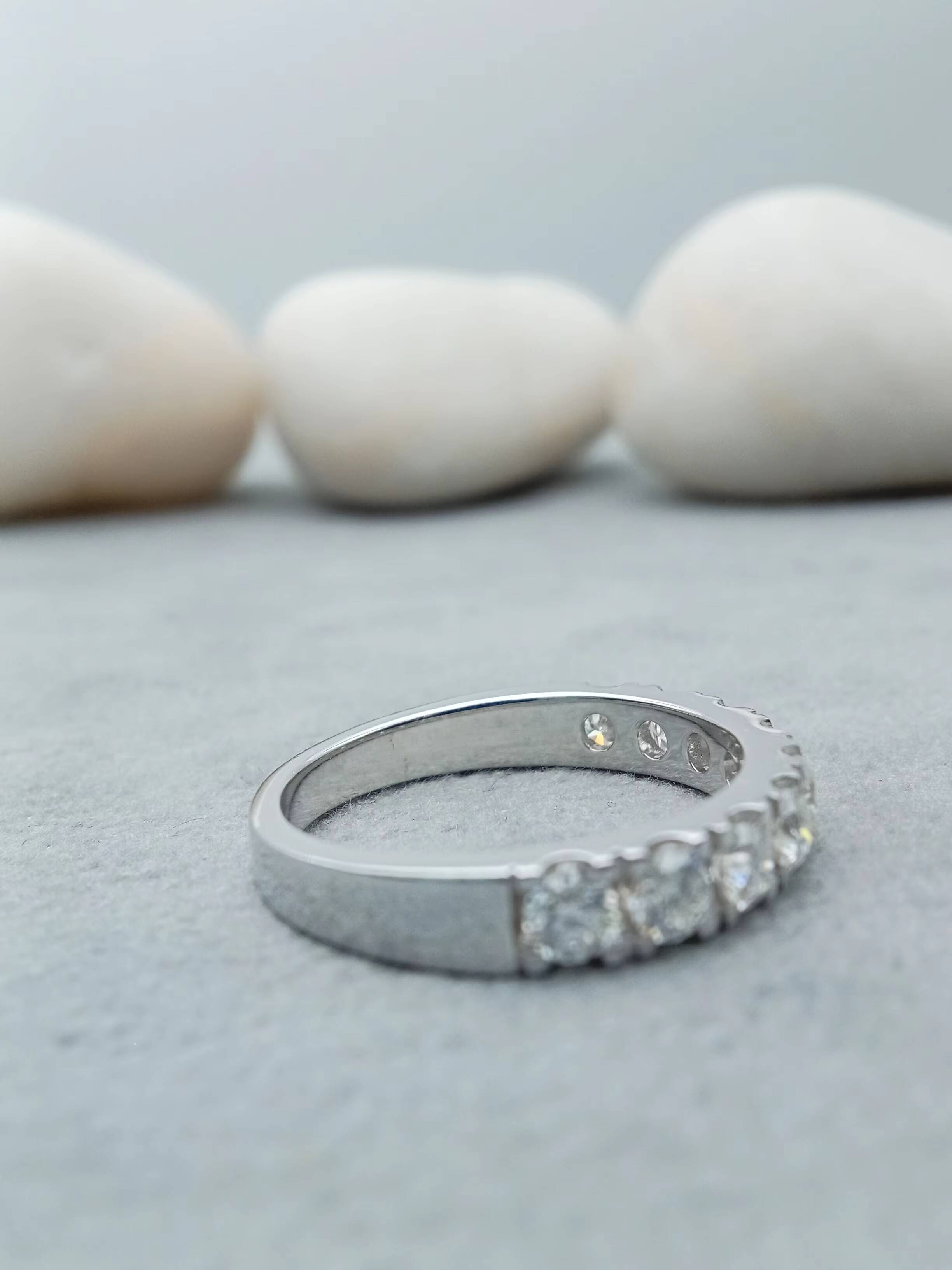 Customizable Fine Luxury 925 Silver Wedding Band Lab Grown Diamond 10K/14K/18K White Gold Ring for Certified Trendy for Weddings