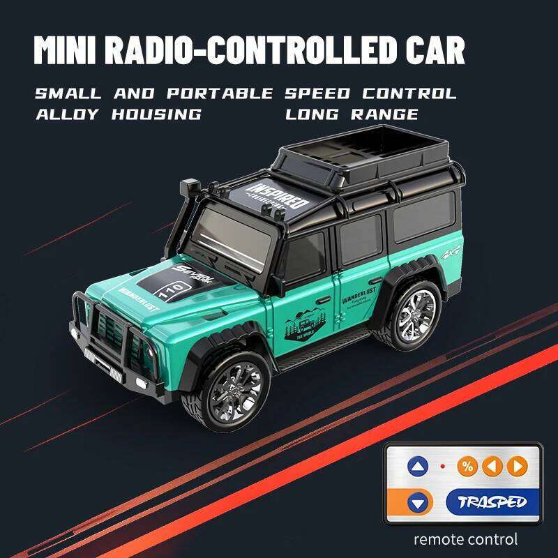 6601Green RC MINI Alloy 1/64 Remote Control Car Convenient to Carry 60 Minutes of Work Time Children's Gifts Electronic Toy Y260131