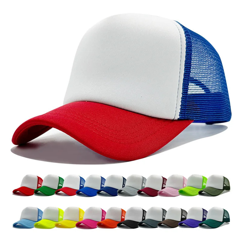 Sponge Mesh Baseball Cap Unisex Solid Color Trucker Hat Adjustable UV Protection Fashion Breathable Sun 260120