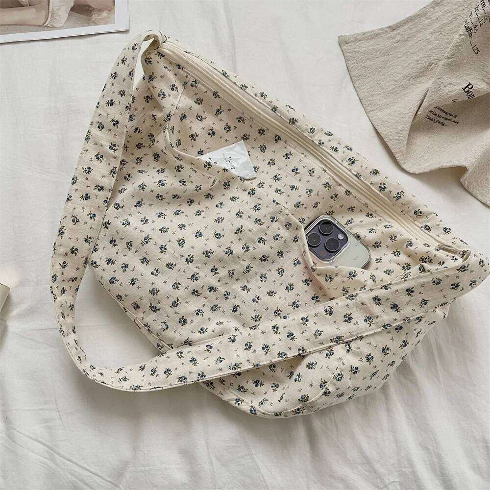 Floral Canvas Casual Women Crossbody Bag2025 New in Large Female Shoulder Bag Fashion High Quality Lady Handbag Print Messenger