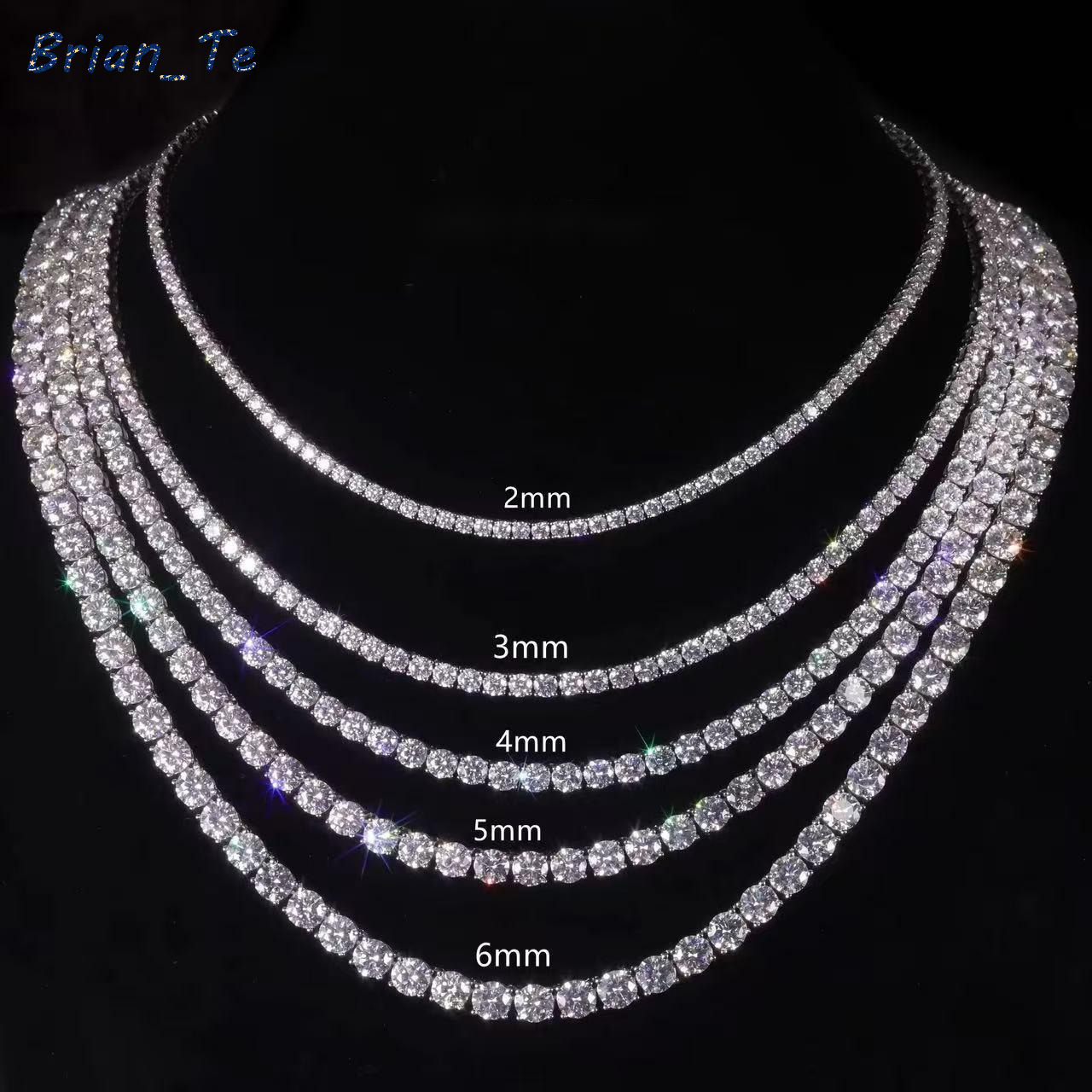 Pass Diamond Tester with GRA 925 Silver Ice Out Moissanite Tennis Necklace Vvs D Color Moissanite Tennis Chain for Men