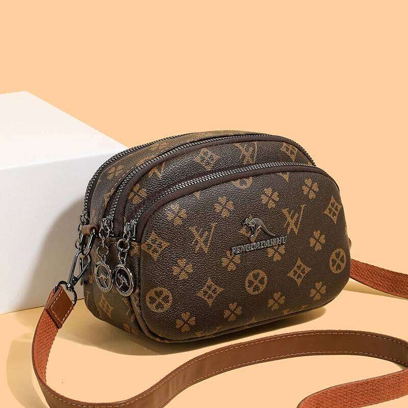 New women's handbag with classic monogram pattern, fashionable coin purse, crossbody bag, versatile shoulder bag