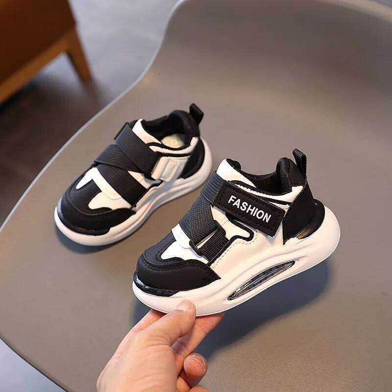 Thick Soft Sole Boys Girls Sneakers Hook&loop Students Casual Air Mesh Breathable New Fashion Children Flat Shoes Y260128