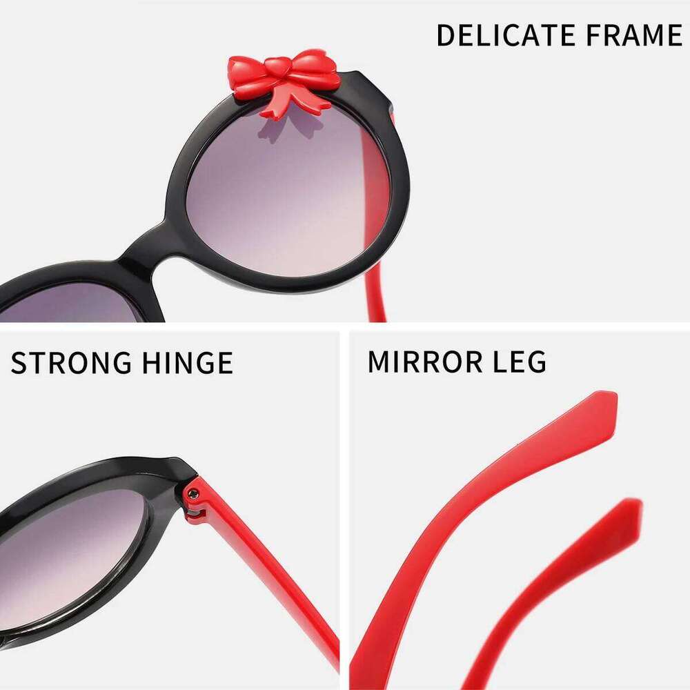 2025 outdoor Bow candy colored sunglasses cute baby trendy and fashionable round frame H260130