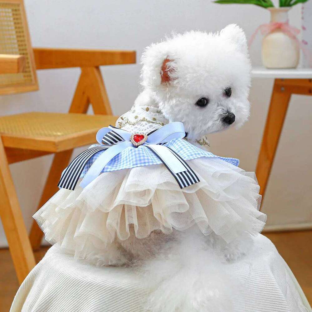 Fancy Dog wedding Dresses with Leash Ring Doggy Cat Tutu Skirt Puppy Kitty Birthday Party supplies formal wear pet clothes H260129