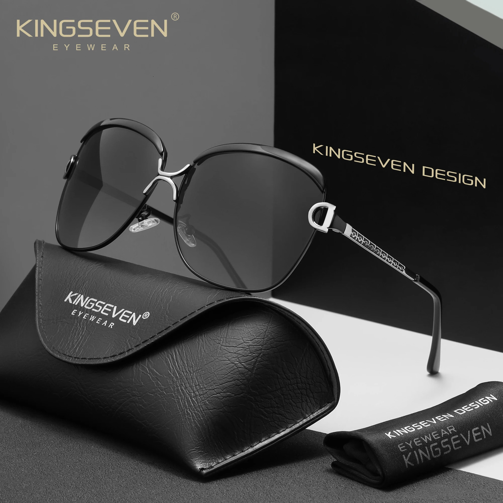 KINGSEVEN Fashion Women Sunglasses Polarized UV400 Female Squre Outdoor Glasses Casual Ladies Driving Large Frame Eyewear 260128