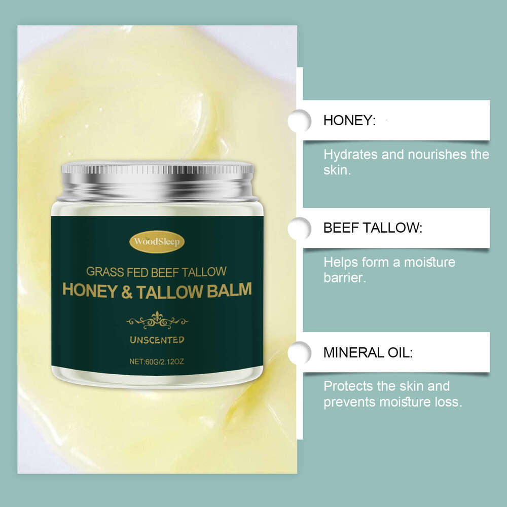 WoodSleep Cow Fat Honey Moisturizing Dry Gentle Friendly Nourishing Skin Care Face Cream S260131