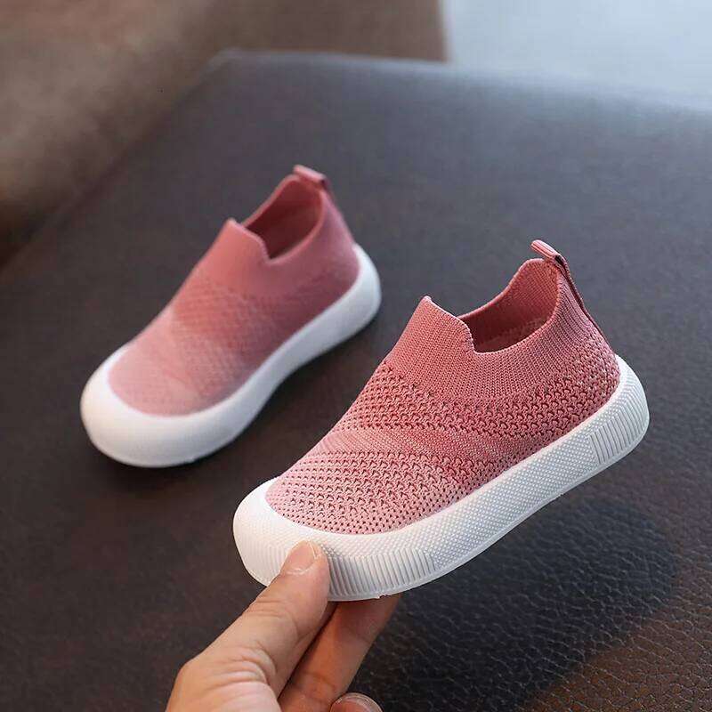 Size 20-31 Children Spring Autumn Kids Sneakers Soft Breathable Mesh Boys Slip-on Patchwork Color Girls Shoes Y260128