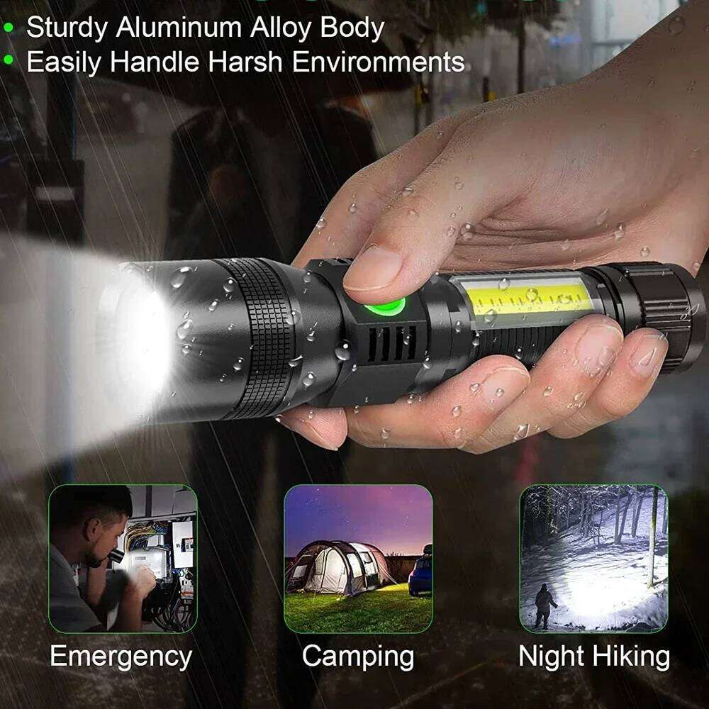 UV & Strong Flashlight USB Rechargeable Camping Lantern Pets Urine Stains Black Light Led Ultraviolet Torch Lamp H260131