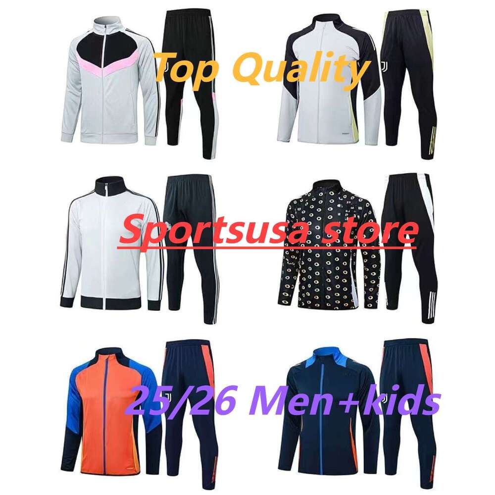 New tracksuit Soccer Jerseys 24 25 26 Long-sleeved jackets, warm-up training clothes for men and children 2XL