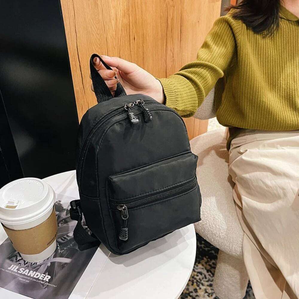 Nylon Preppy Mini School Bags for Girls Cute Small Travel Women Backpack Waterproof Solid Casual Knapsack Rucksack New