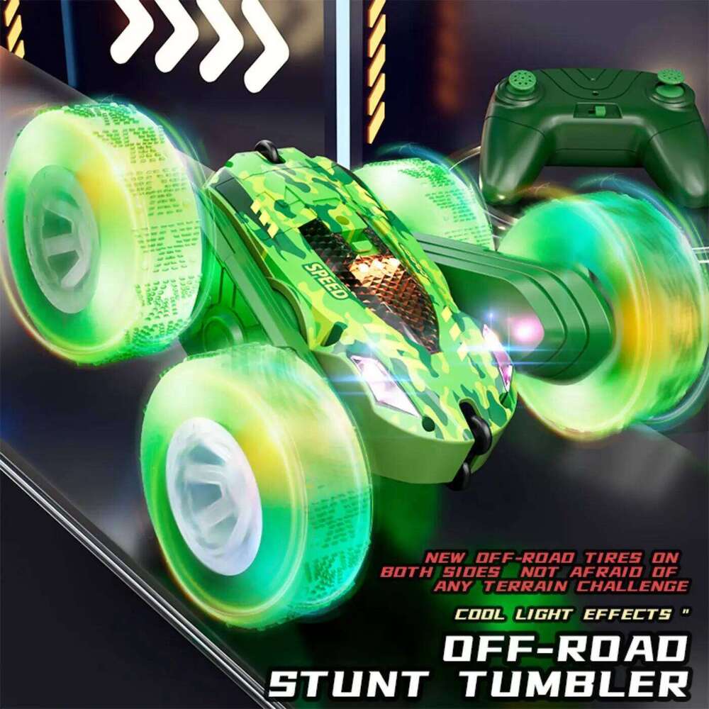 2.4G RC Stunt Double Sided Flip Remote Control Car 360 Rotation Off Road Rc Drift Children's Toys Cars For Girls Gift Y260131