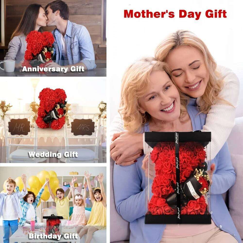 Eternal Love Mom - Rose Bear Roses, Perfect Anniversaries, Birthdays, Mother's Day, Home Decoration and Special Occasions, Gift for Girlfriend wi