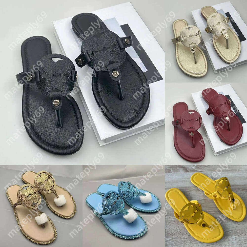 2026 10A Toryliness Burchlys With Womens Designer Torysburchly Slides Fashion Summer Beach Casual Designer Slippers Top Quality Black White Sandals Box 47C