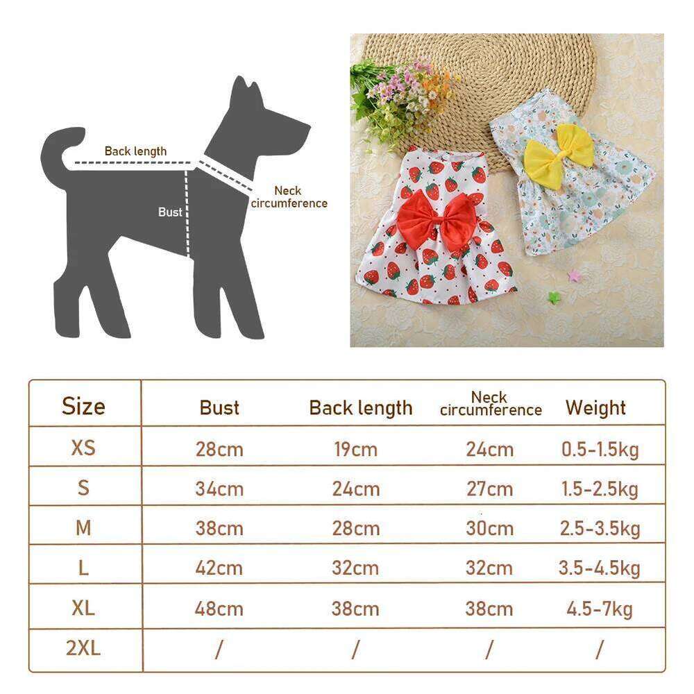 Floral Bowknot Princess Dress Spring Cute Sweet Fresh Style Dog Skirt Comfortable Pets Vest Dresses H260130
