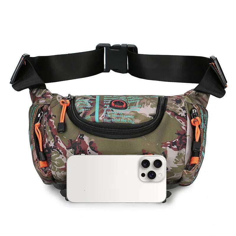 Multi-functional outdoor waist sports men's single shoulder cross-body waterproof chest bag, cycling and hiking large