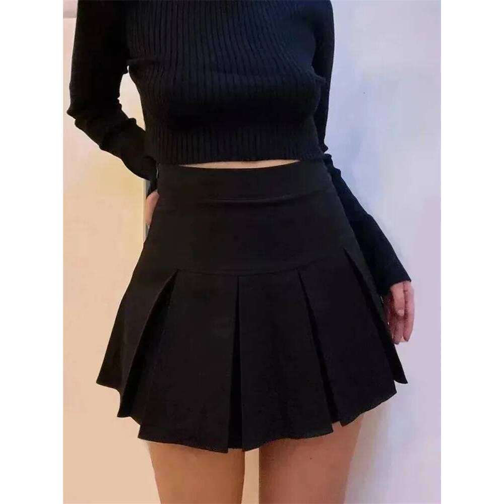 Vintage Gray Pleated Skirt Women Kawaii High Waist Mini Skirts Korean Fashion School Uniform Harajuku Streetwear Spring XJ260131
