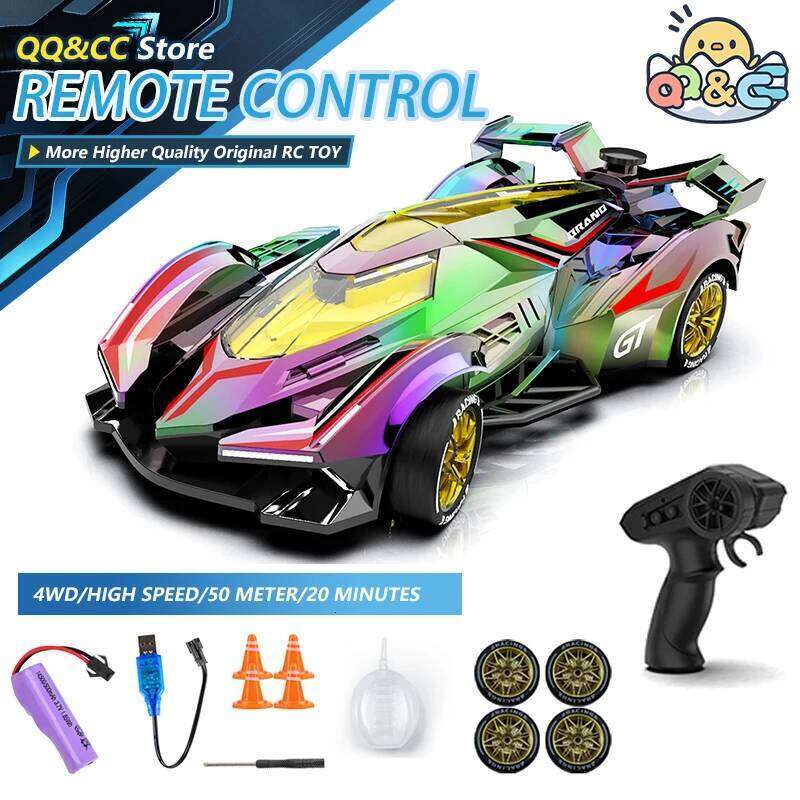 2.4G RC Racing Dazzing Lights Spray Drift Car Model Kids Toys 4-wheel Drive Remote Control High Speed Vehicle Boy Birthday Gift Y260131