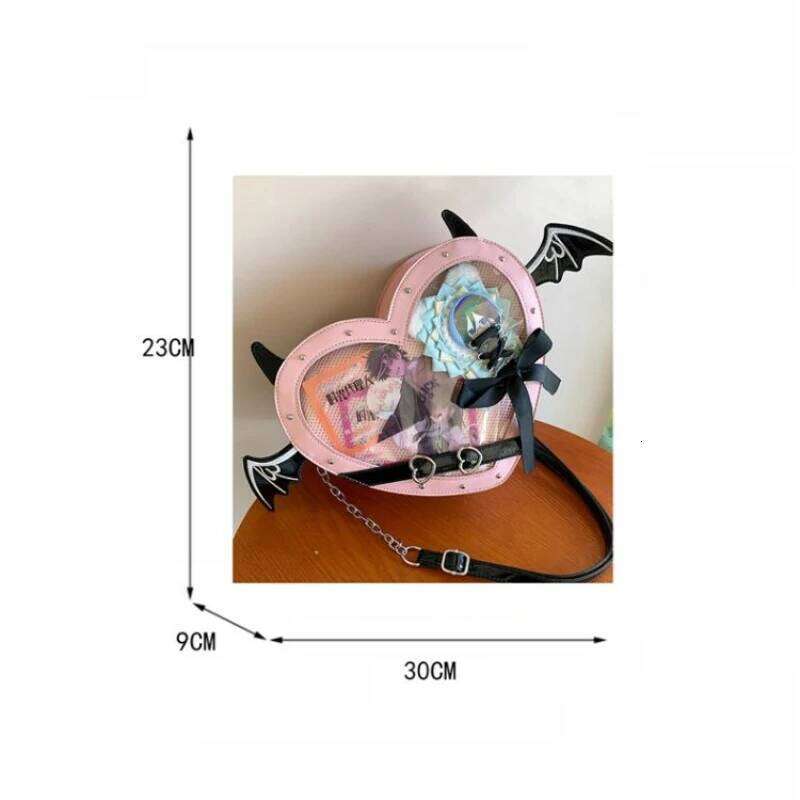 Ulzzang Ita for Love Heart Design Y2K Demon Itabag Women New Transparent Crossbody Bags Girls JK Uniform Shoulder Bag XJ260131