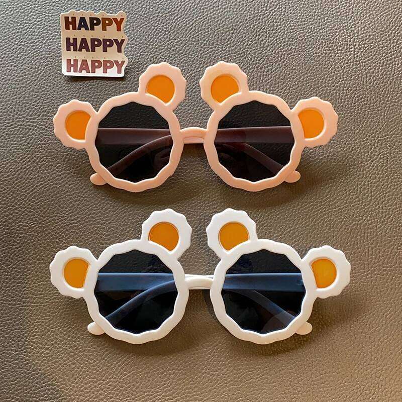 2023 Baby Girls Lovely Colors Bear Ears UV400 Acrylic Fashion Children Outdoor Protection Sunglasses Kids Sun Glasses H260130