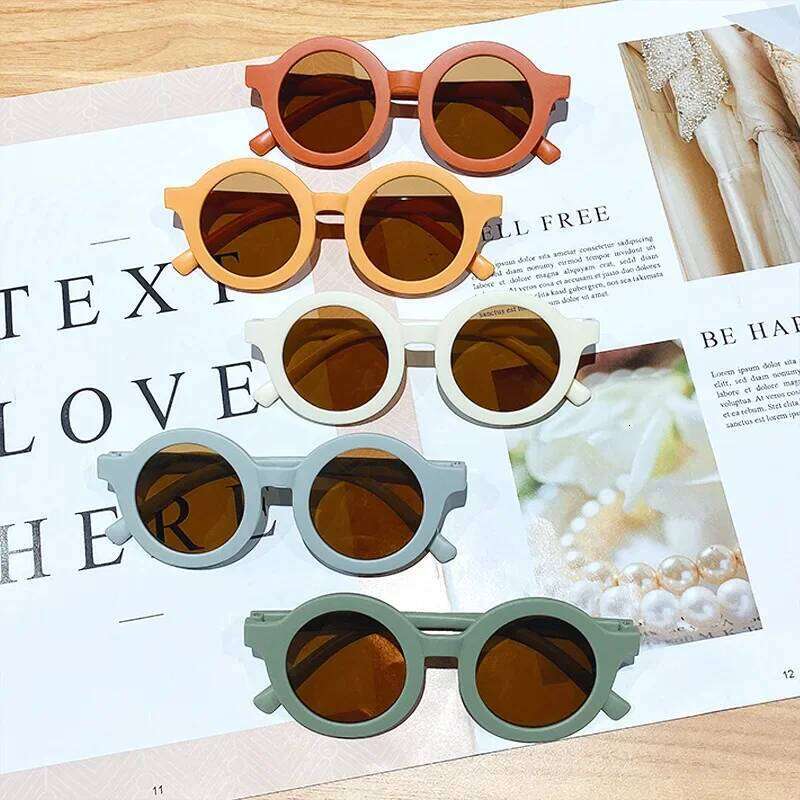 Fashion Children's Color Round Frame Light PC Cute Small Face Sunglasses New Kids Outdoor Protective Sun Glasses UV400 Eyewear H260130