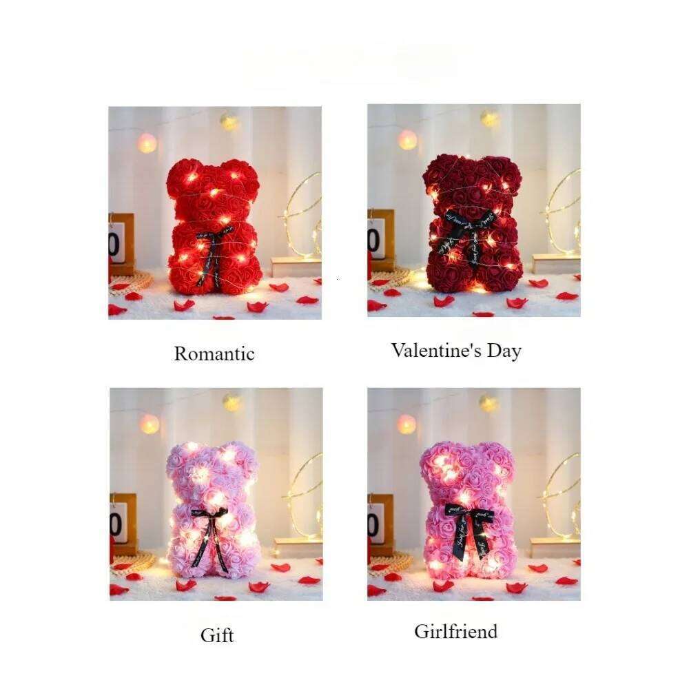 New Flower Eternal Rose Teddy Bear for Mom Mother's Birthday Valentine's Day Anniversary Gifts & Artificial Decor Y260131