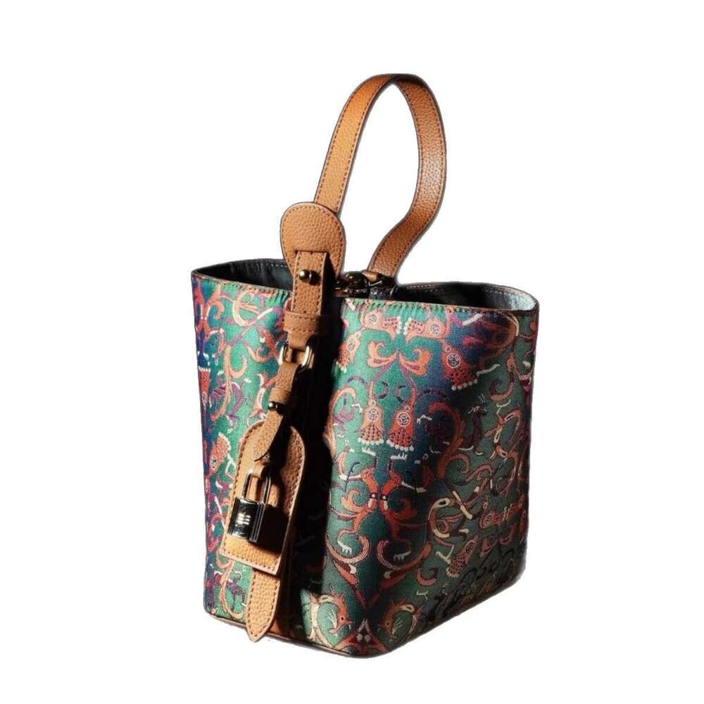 Autumn Winter New Chinese Style Sichuan Brocade Vegetable Basket Single Shoulder Handbag Crossbody Bag MASA