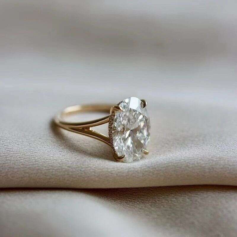 Finger Starry Night Four-Claw Oval Ring for Women, Silver, Niche Design, Light Luxury, Vintage, High-End Feel, Zircon, Jade, Non-Fading